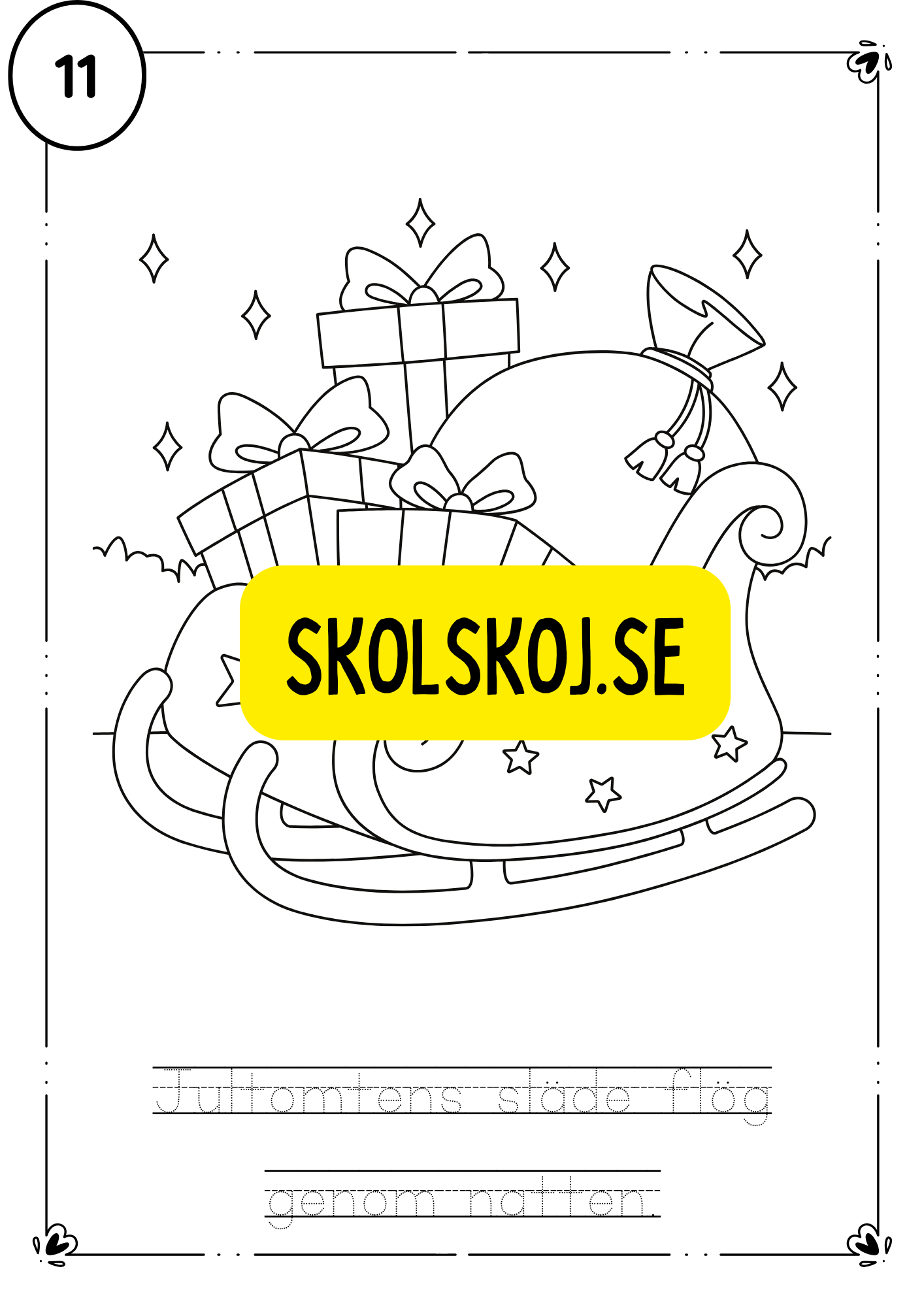 Adventskalender- färglägg och fyll i meningarna