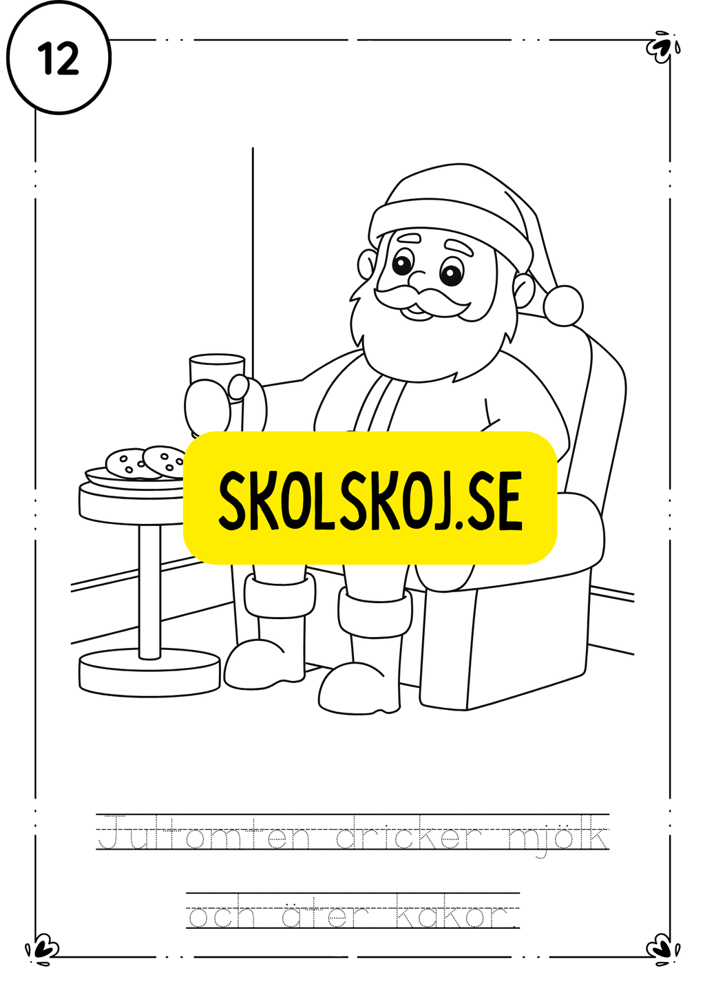 Adventskalender- färglägg och fyll i meningarna
