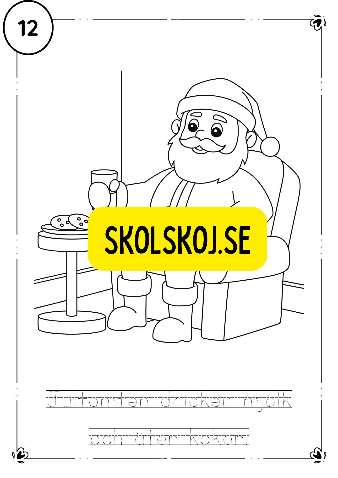 Adventskalender- färglägg och fyll i meningarna