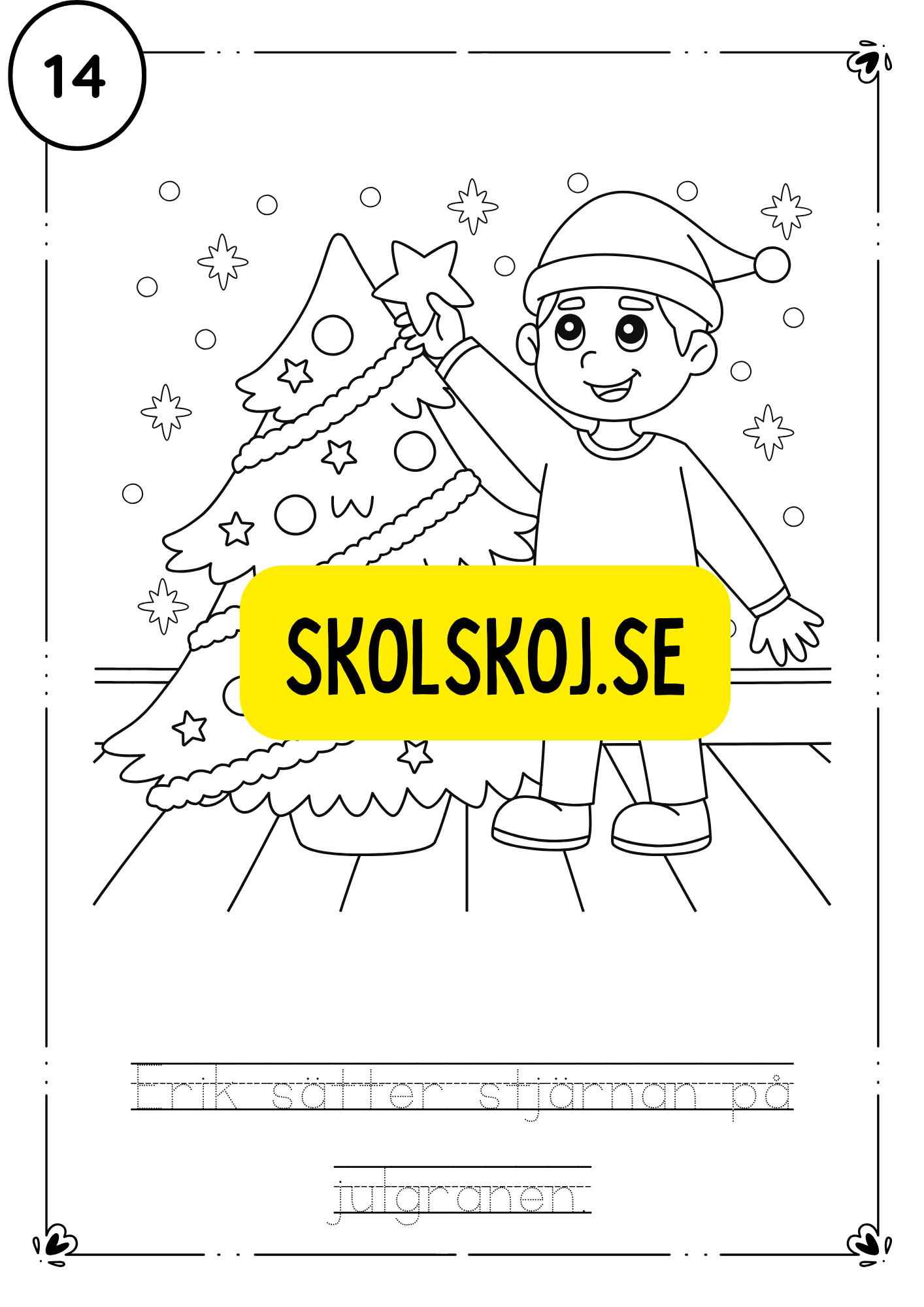 Adventskalender- färglägg och fyll i meningarna