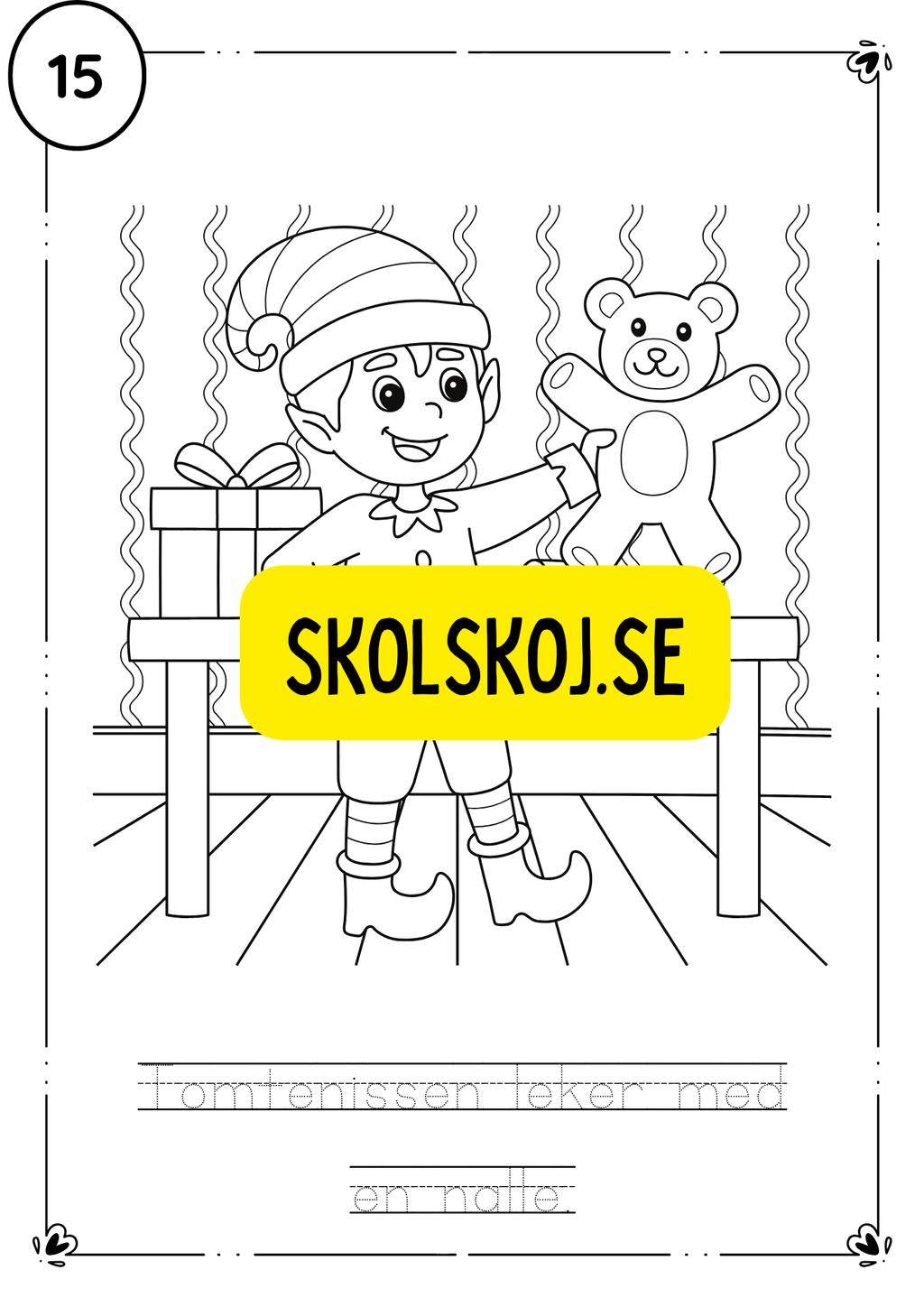 Adventskalender- färglägg och fyll i meningarna