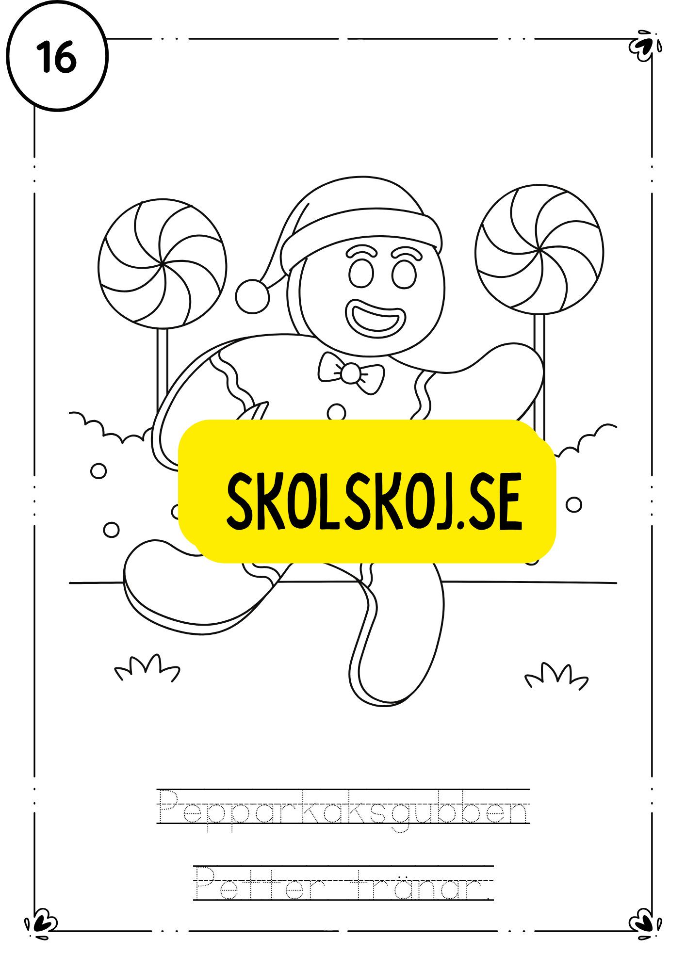 Adventskalender- färglägg och fyll i meningarna