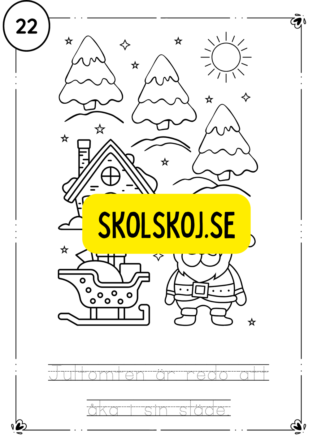 Adventskalender- färglägg och fyll i meningarna