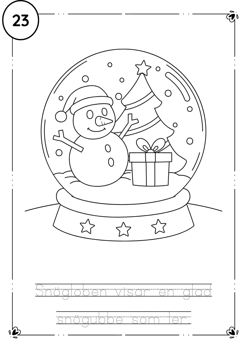 Adventskalender- färglägg och fyll i meningarna