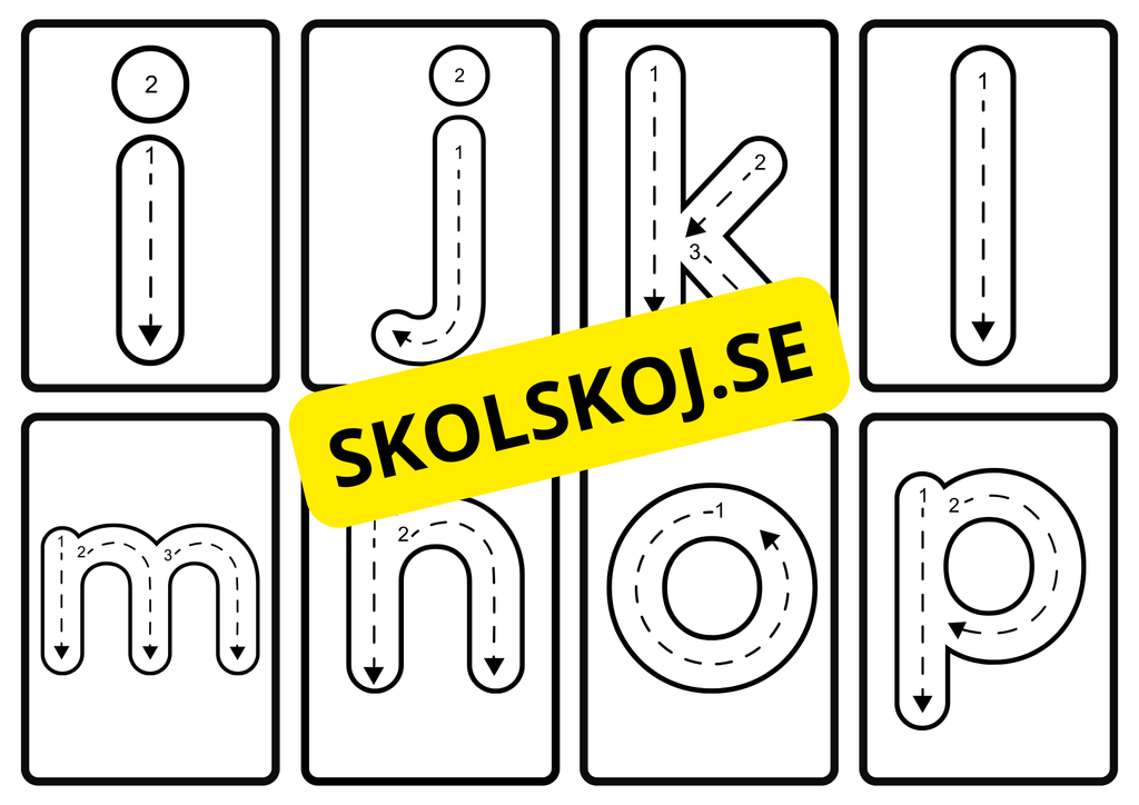 Alfabetet - gemener - Flashkort