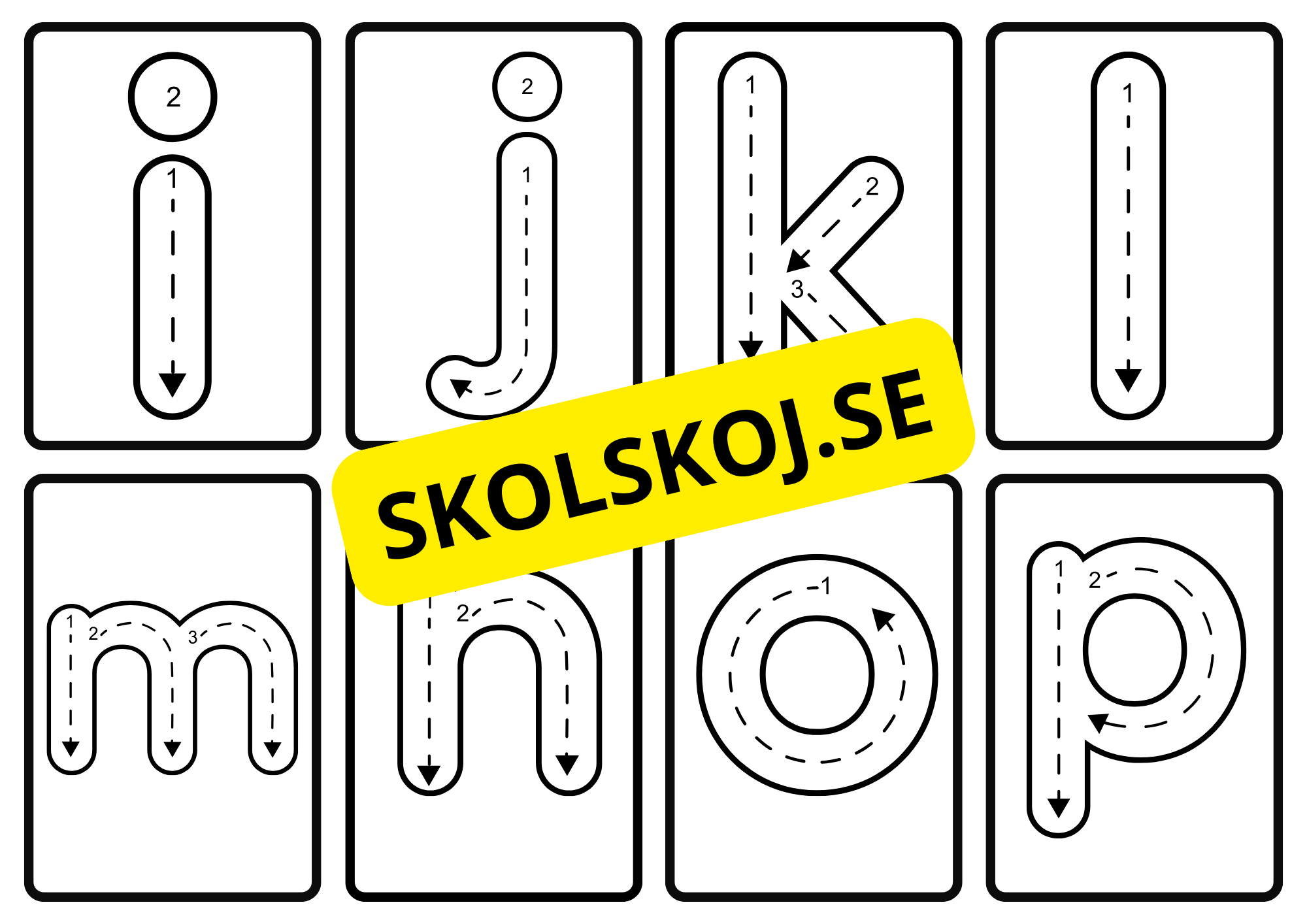 Alfabetet - gemener - Flashkort