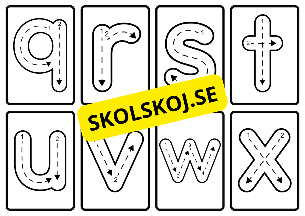 Alfabetet - gemener - Flashkort