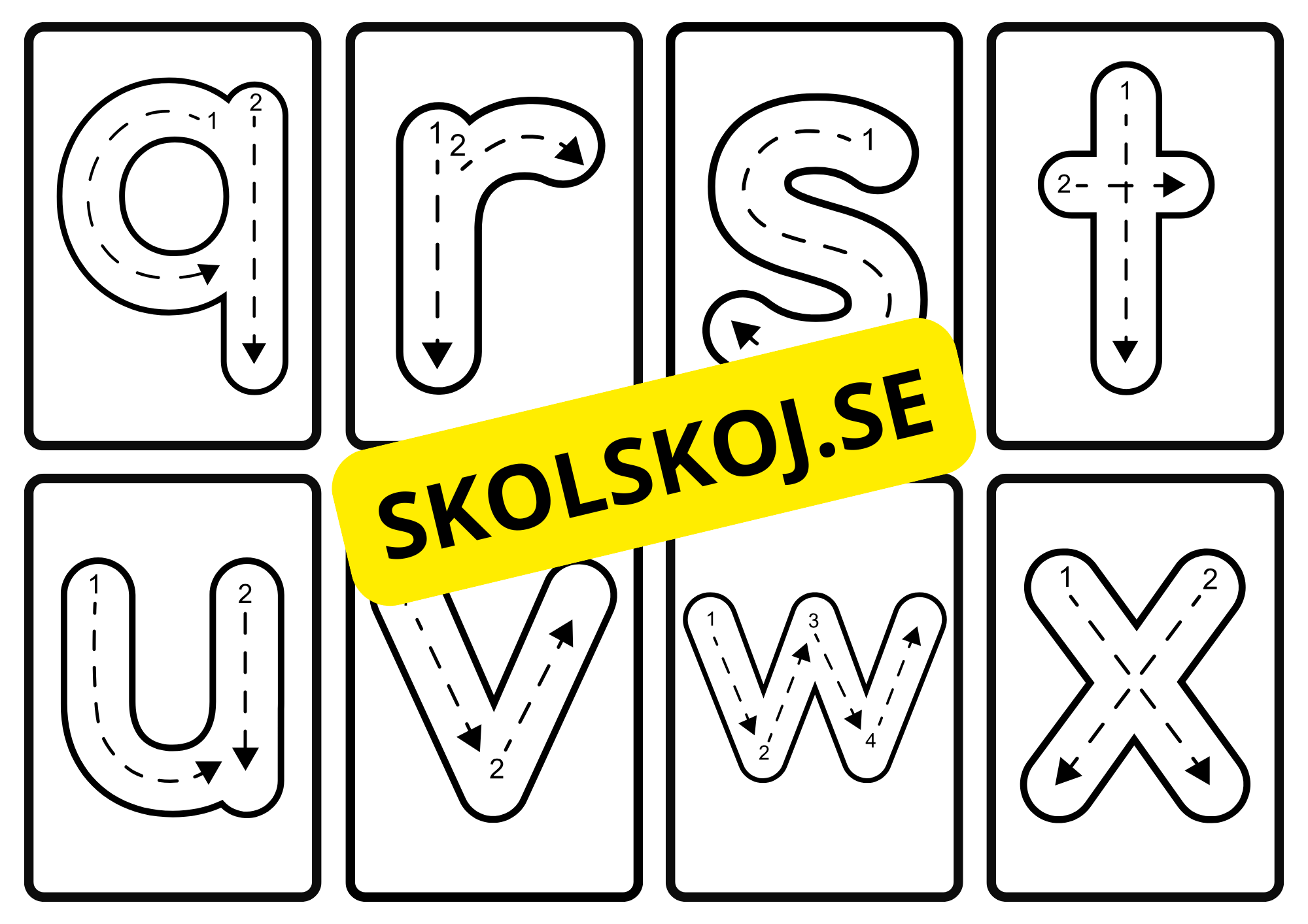 Alfabetet - gemener - Flashkort