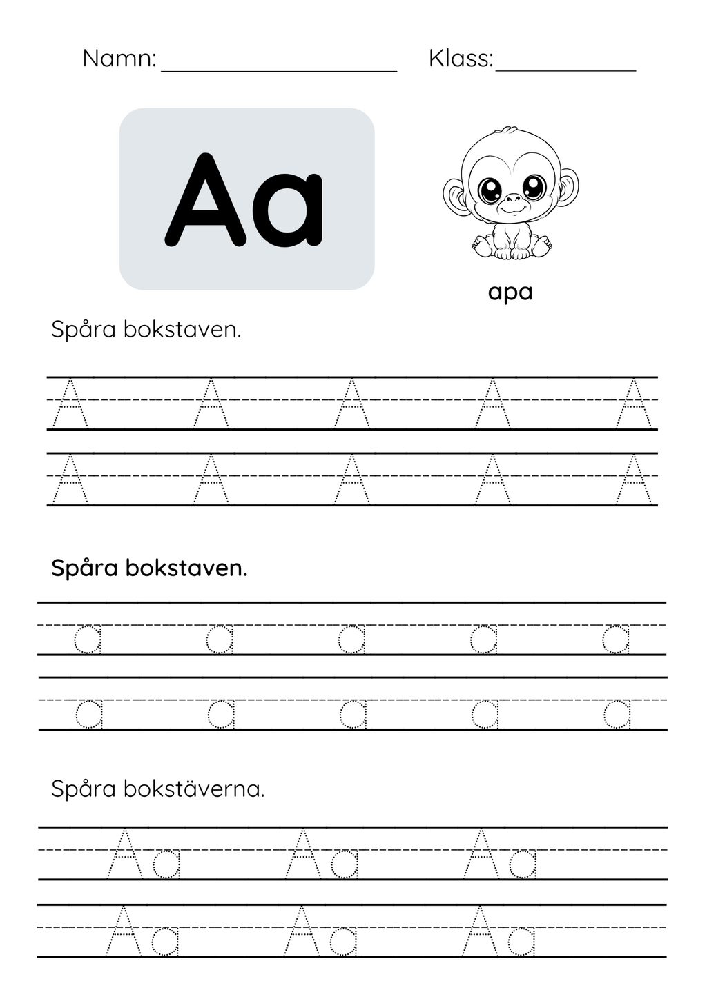 Alfabetet från A till Ö