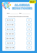 Algebra och ekvationer - Tre olika nivåer