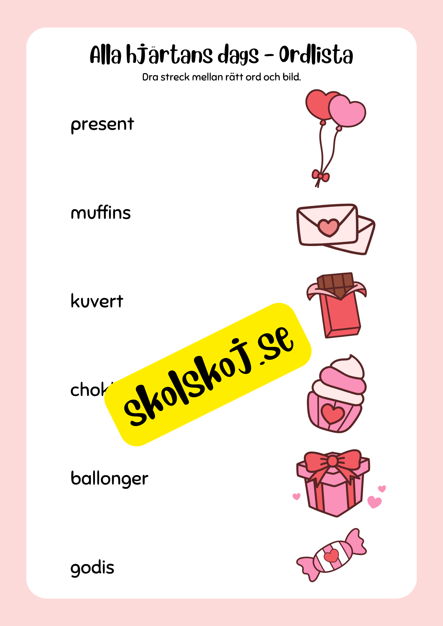 Alla hjärtans dag - Blandade uppgifter