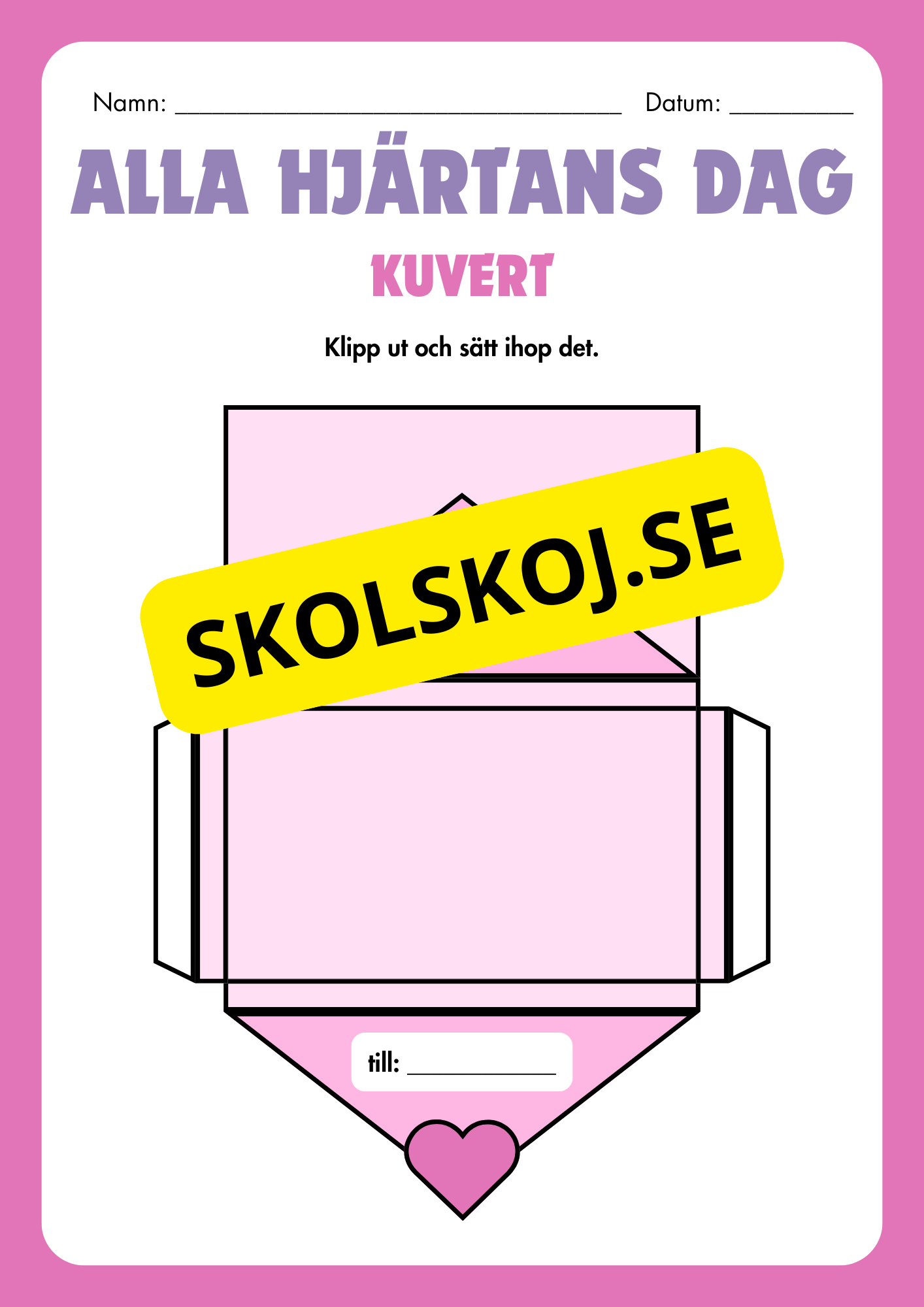 Alla hjärtans dag - Skriv ett kort och skapa ett kuvert