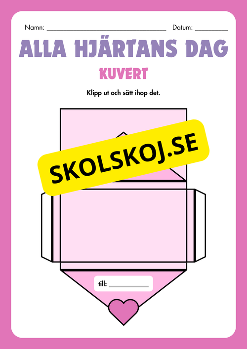 Alla hjärtans dag - Skriv ett kort och skapa ett kuvert