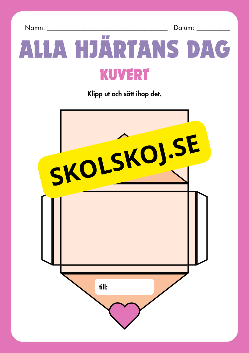 Alla hjärtans dag - Skriv ett kort och skapa ett kuvert