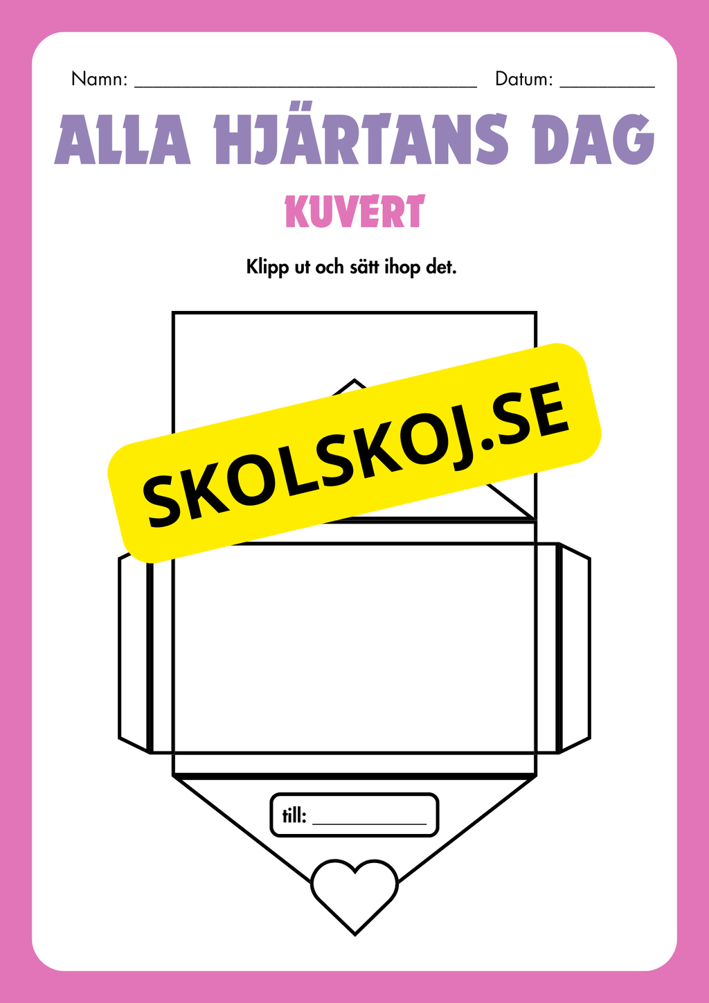Alla hjärtans dag - Skriv ett kort och skapa ett kuvert