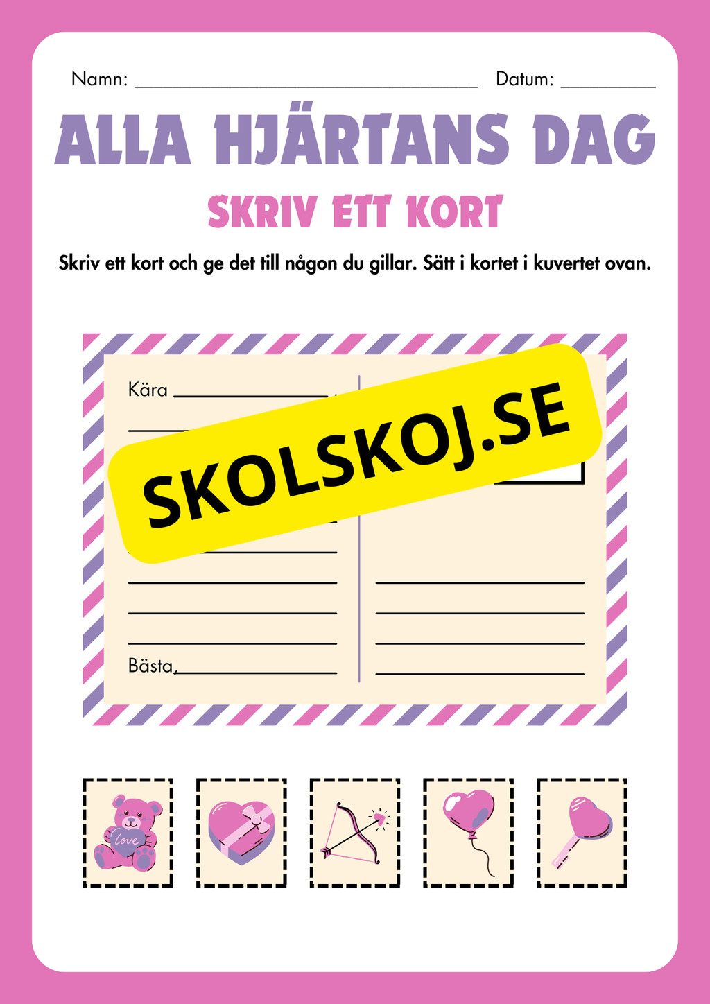 Alla hjärtans dag - Skriv ett kort och skapa ett kuvert