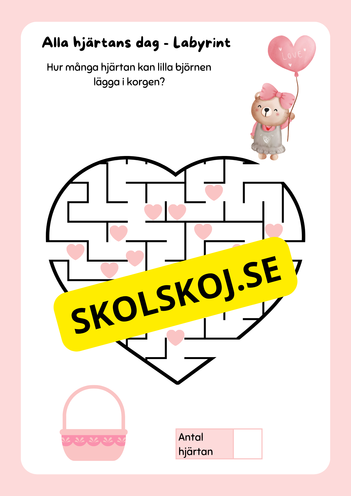 Alla hjärtans dag aktivitetsbok
