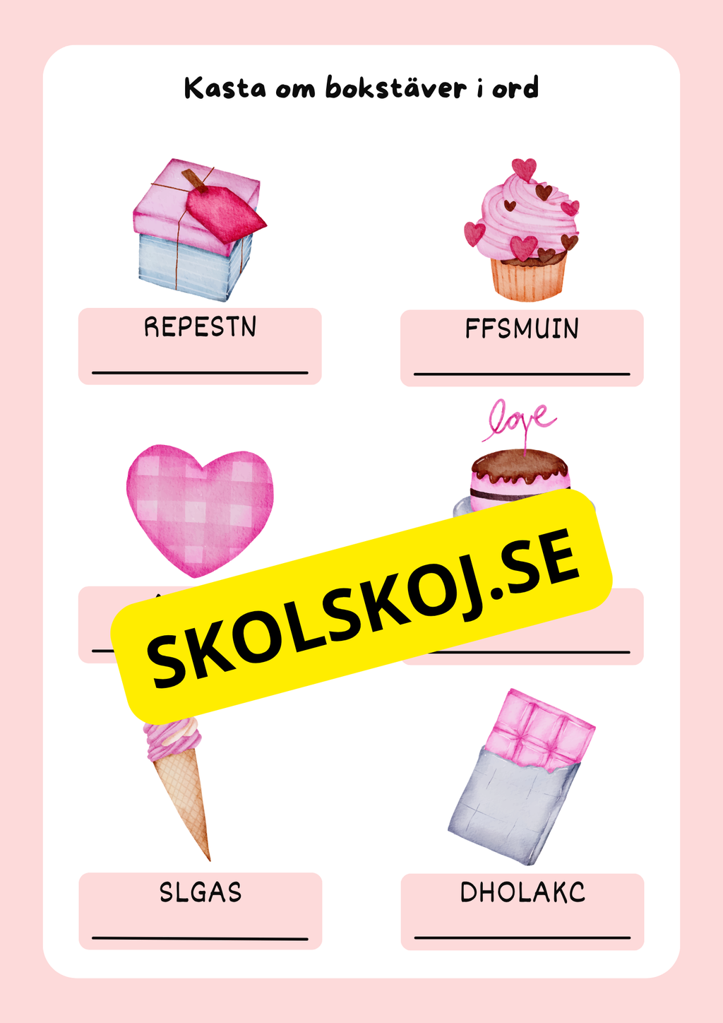 Alla hjärtans dag aktivitetsbok