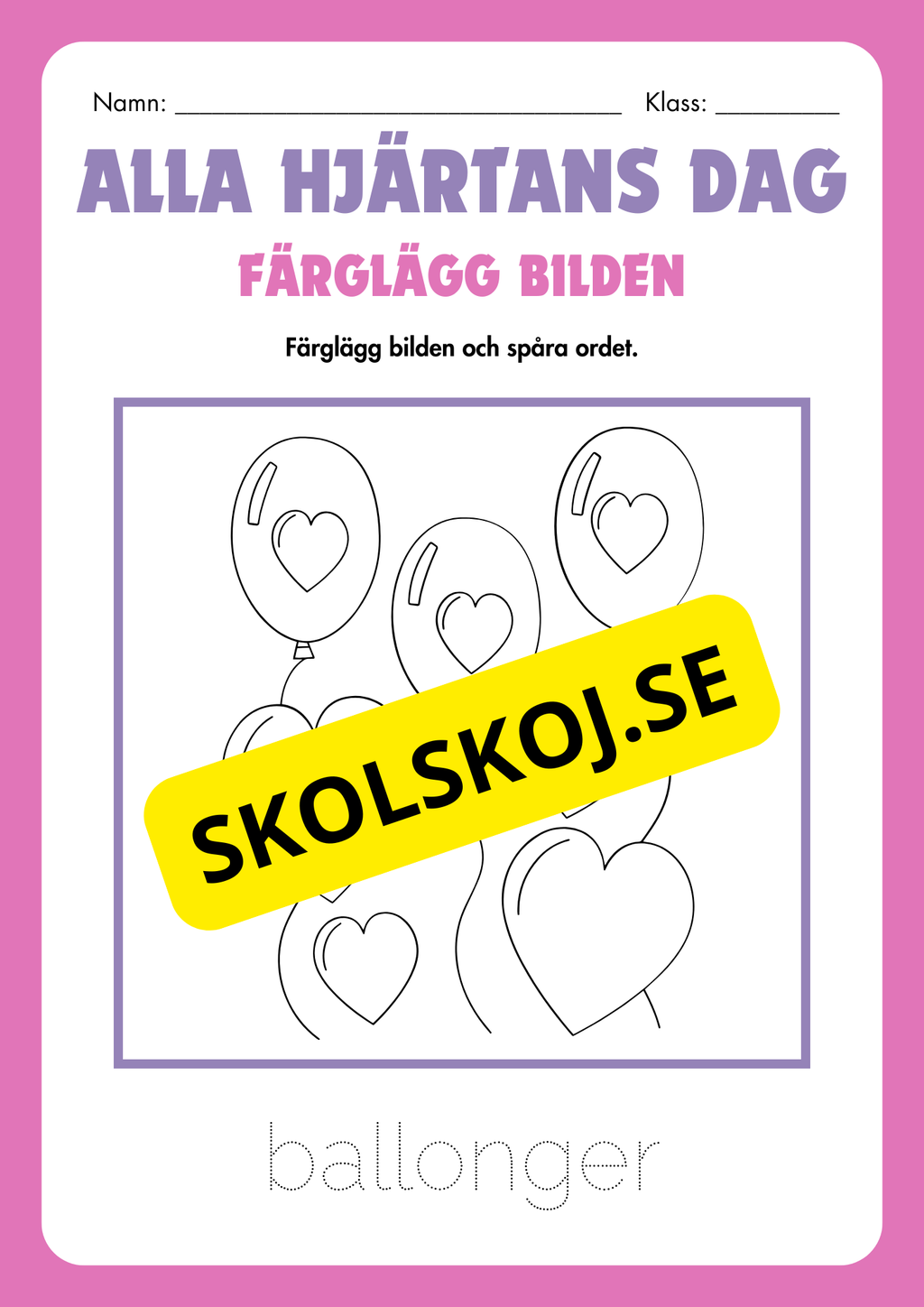 Alla hjärtans dag - Häfte