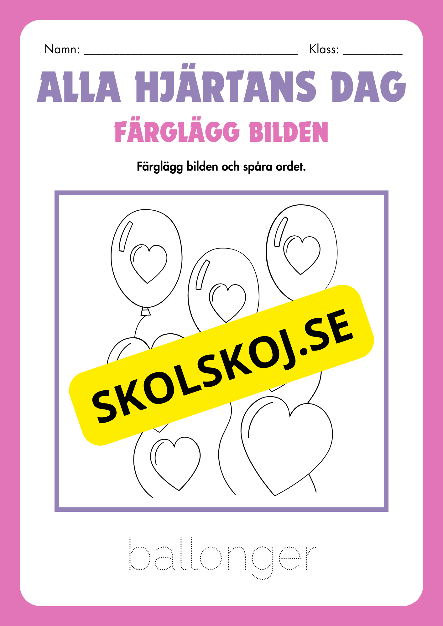 Alla hjärtans dag - Häfte