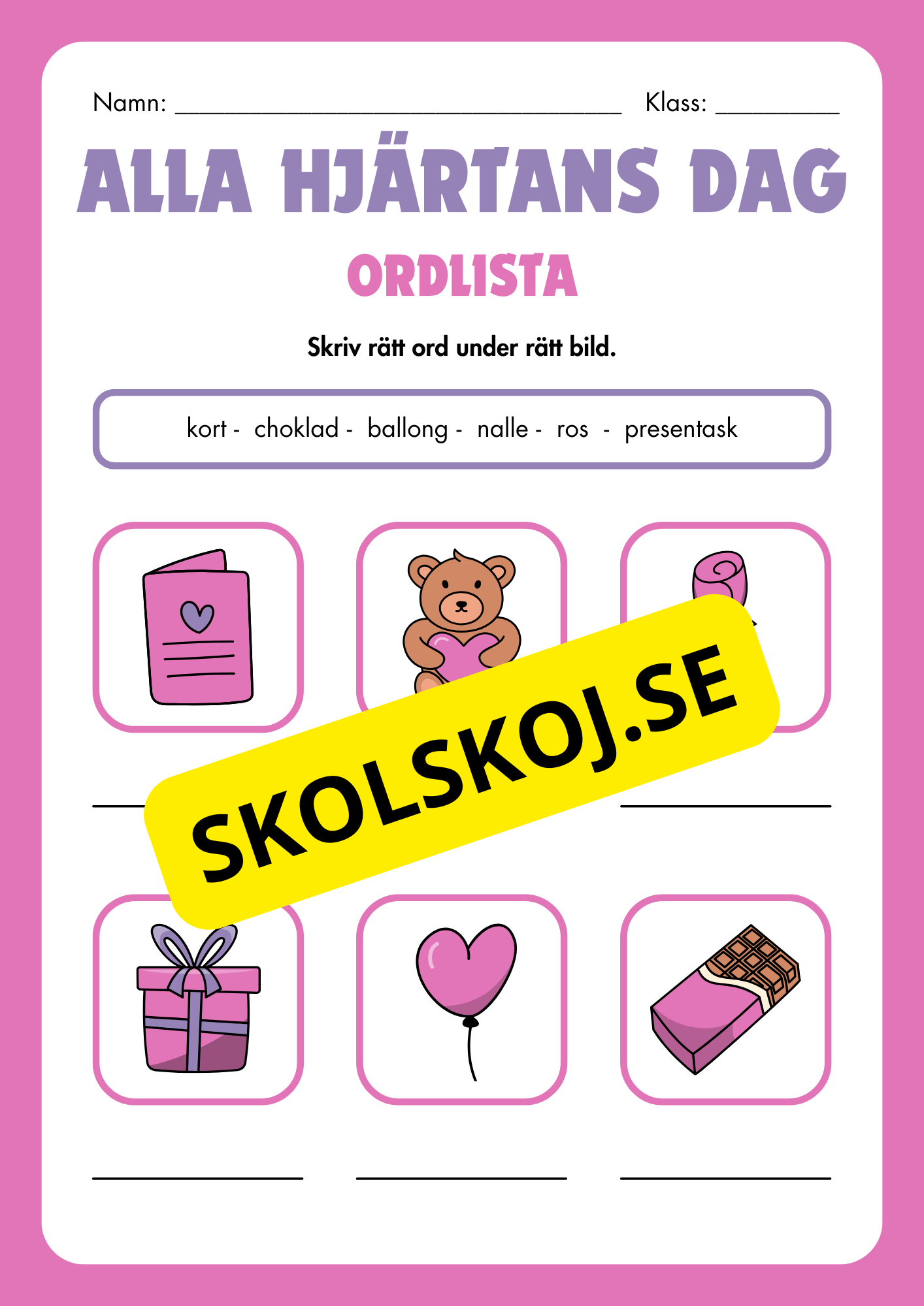 Alla hjärtans dag - Häfte