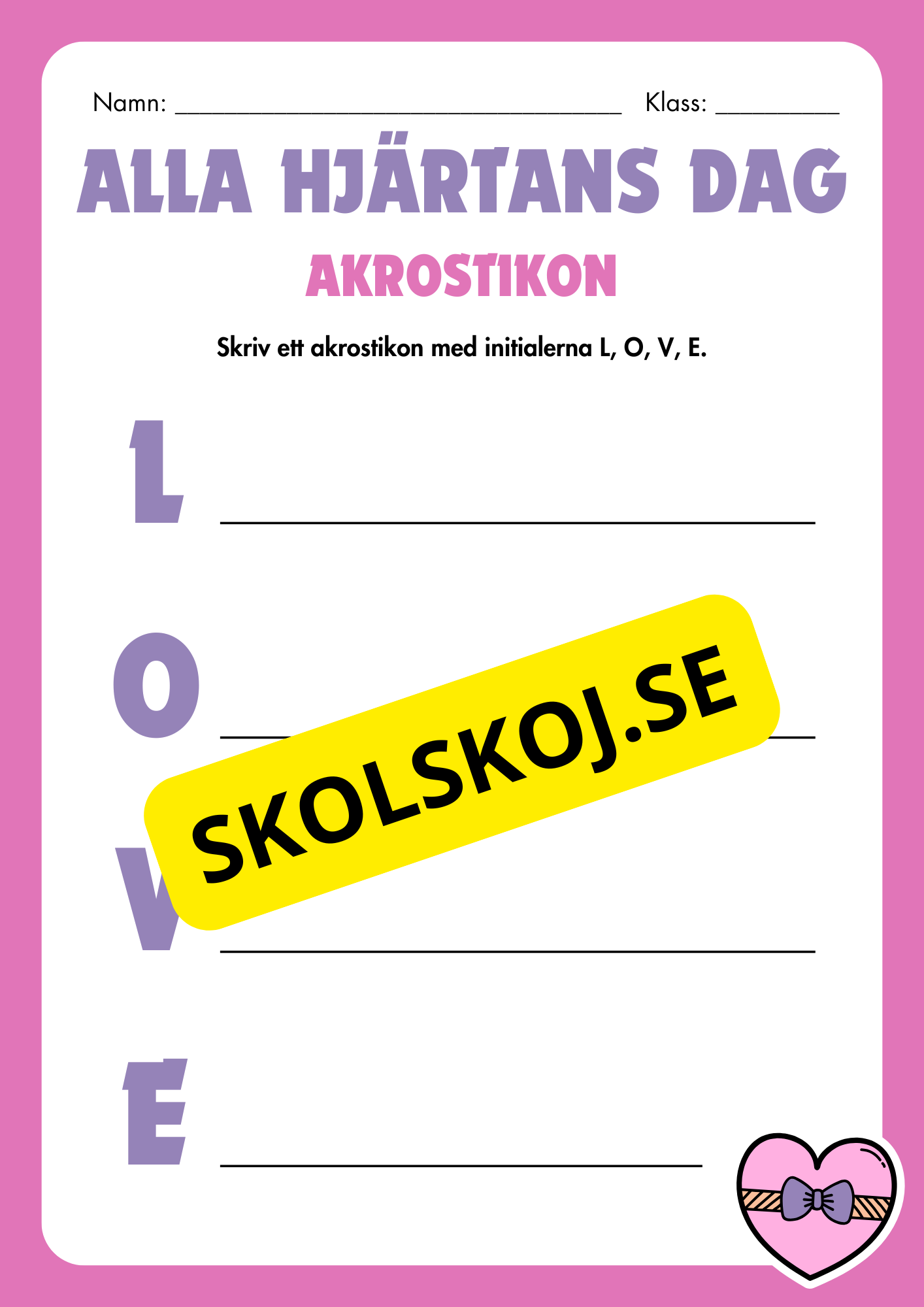 Alla hjärtans dag - Häfte
