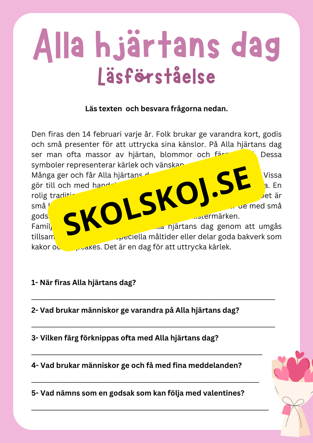 Alla hjärtans dag häfte åk 2 - 3