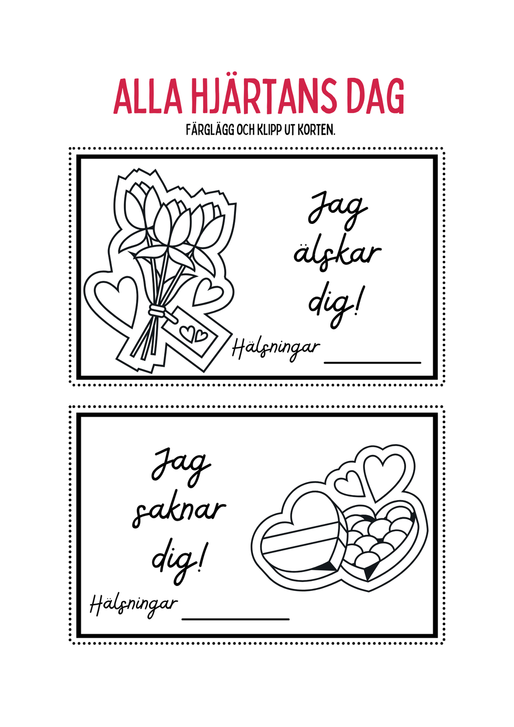 Alla hjärtans dag kort