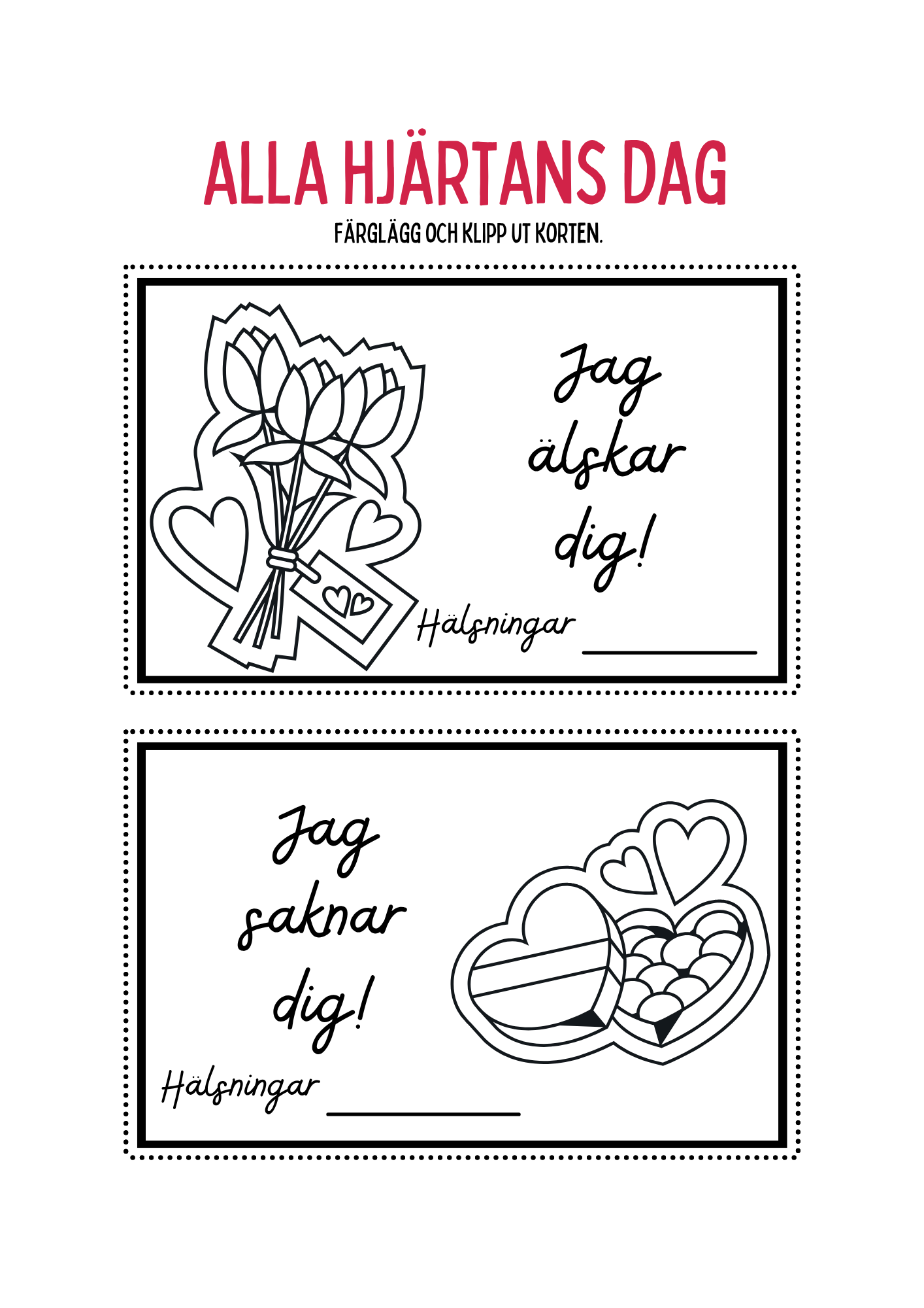 Alla hjärtans dag kort