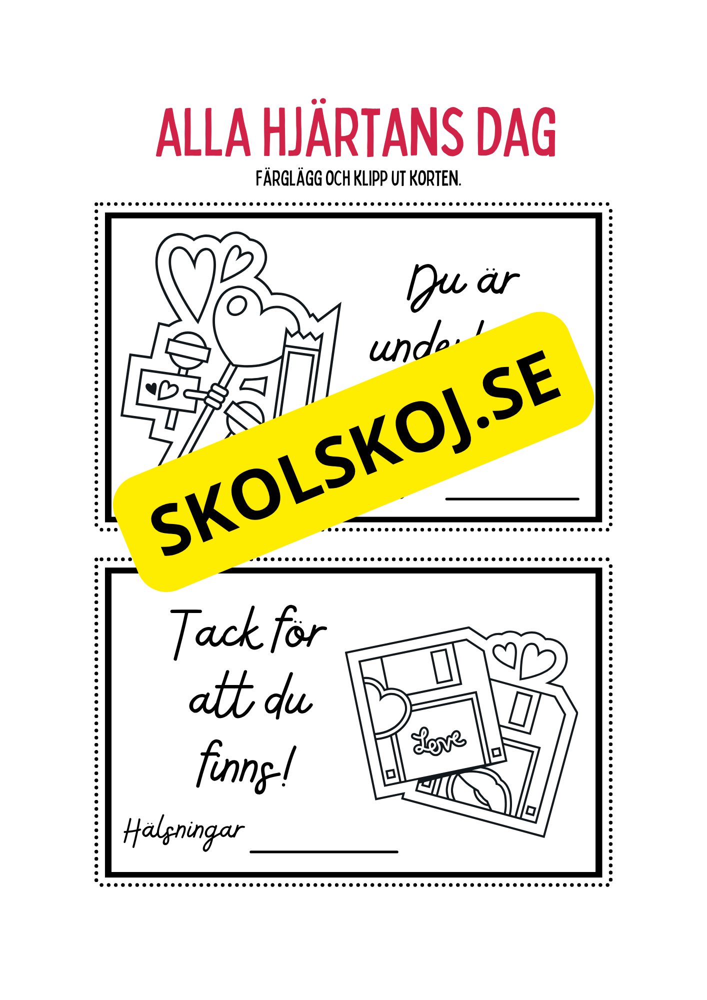 Alla hjärtans dag kort