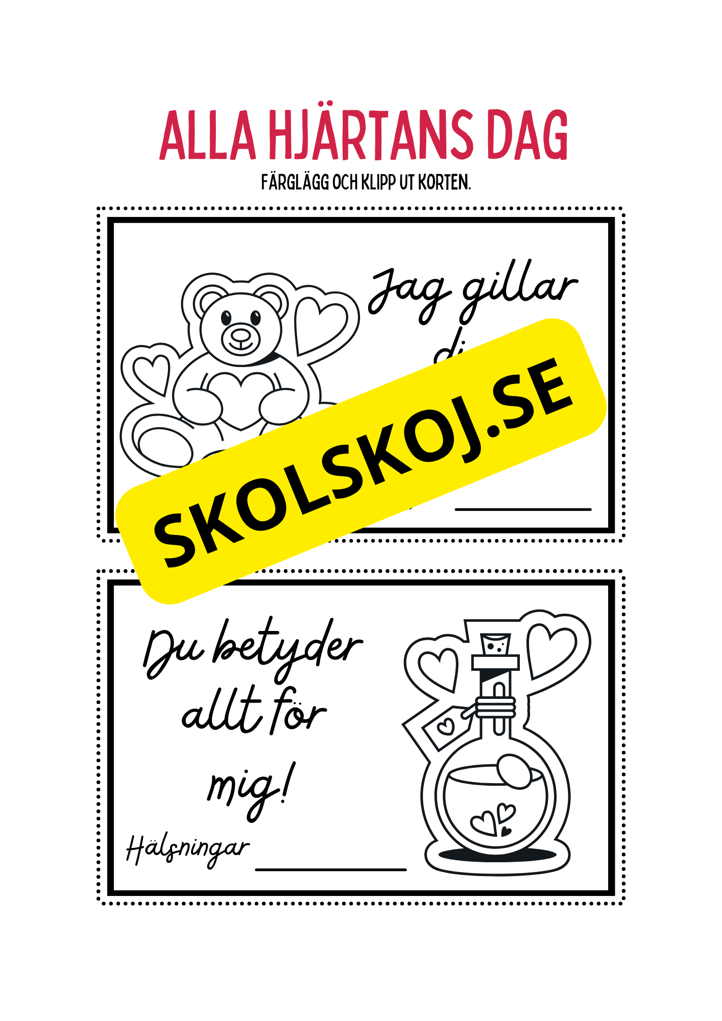 Alla hjärtans dag kort