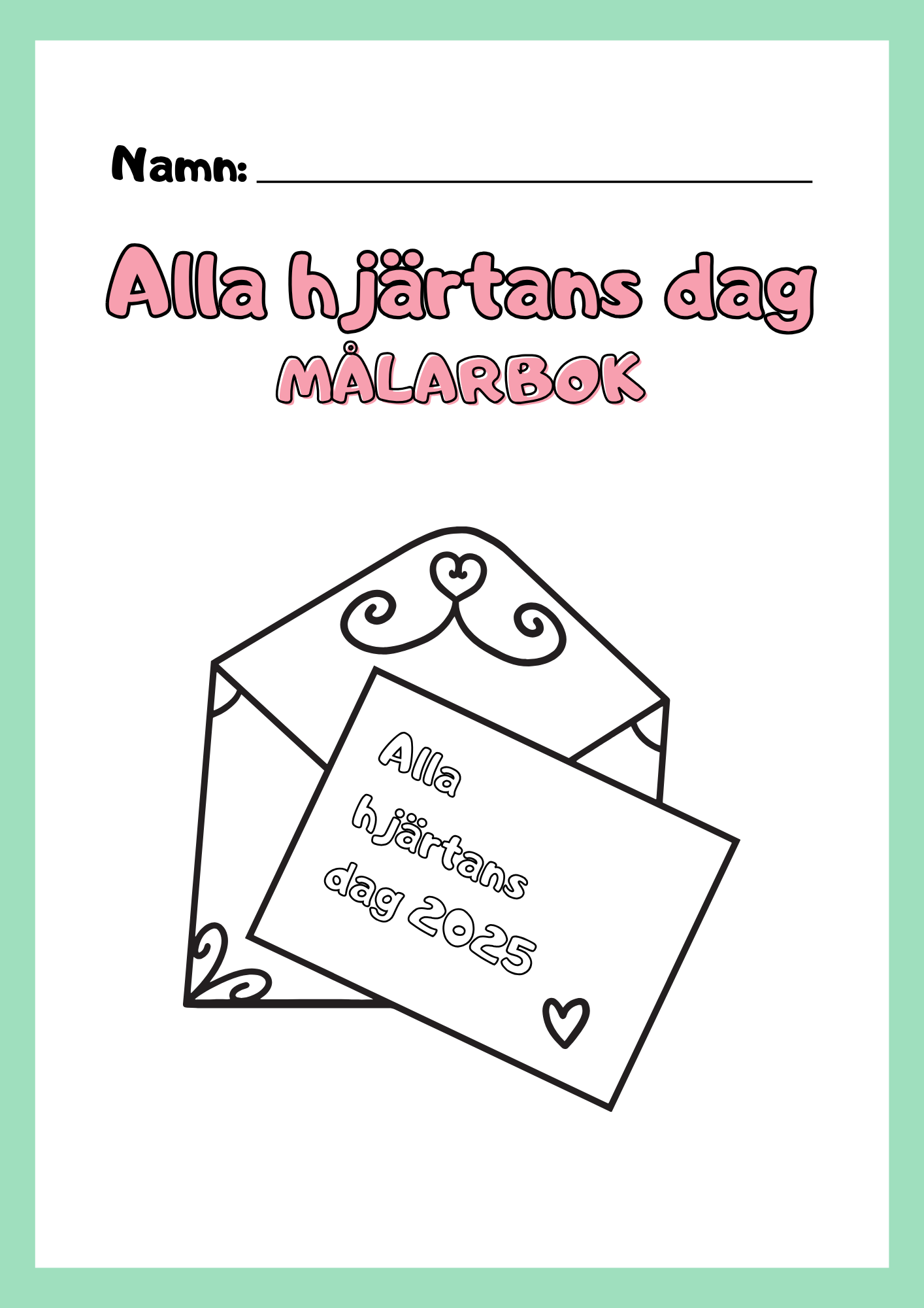 Alla hjärtans dag målarbok