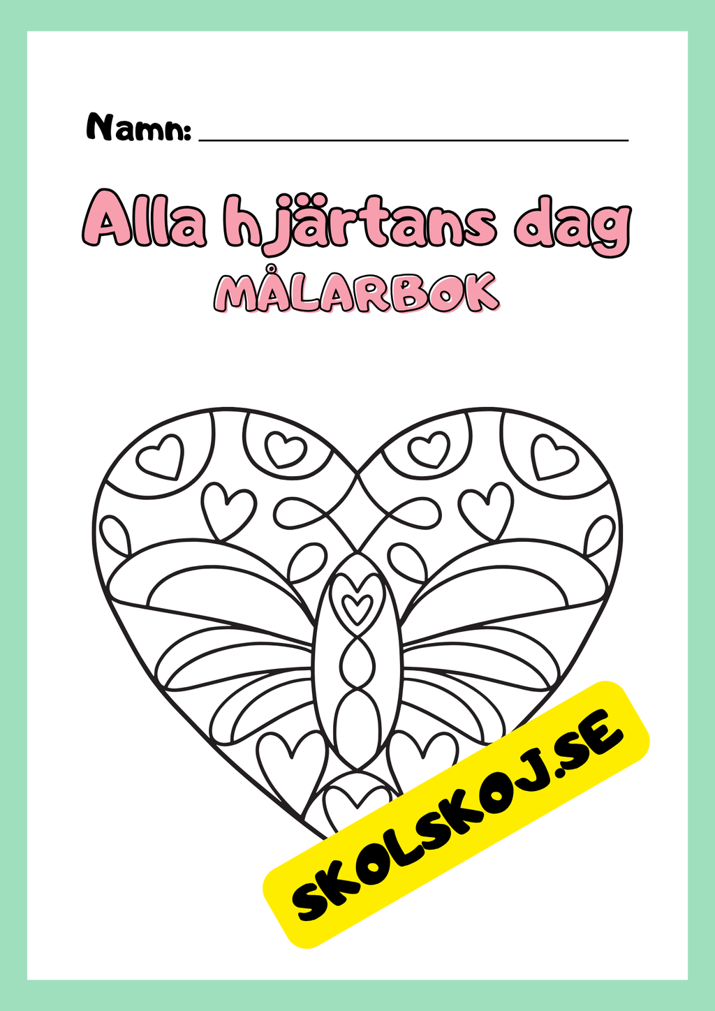 Alla hjärtans dag målarbok