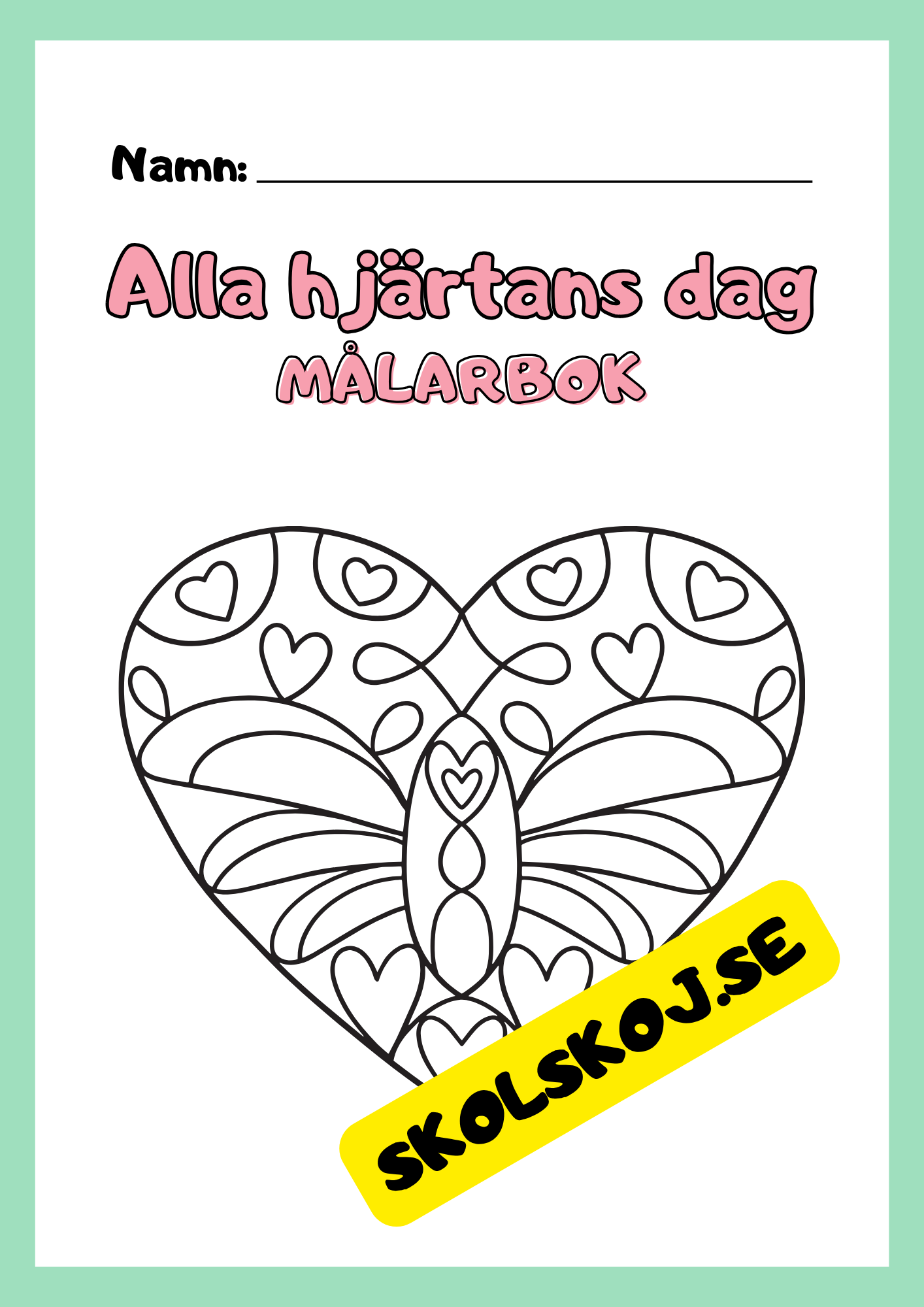 Alla hjärtans dag målarbok