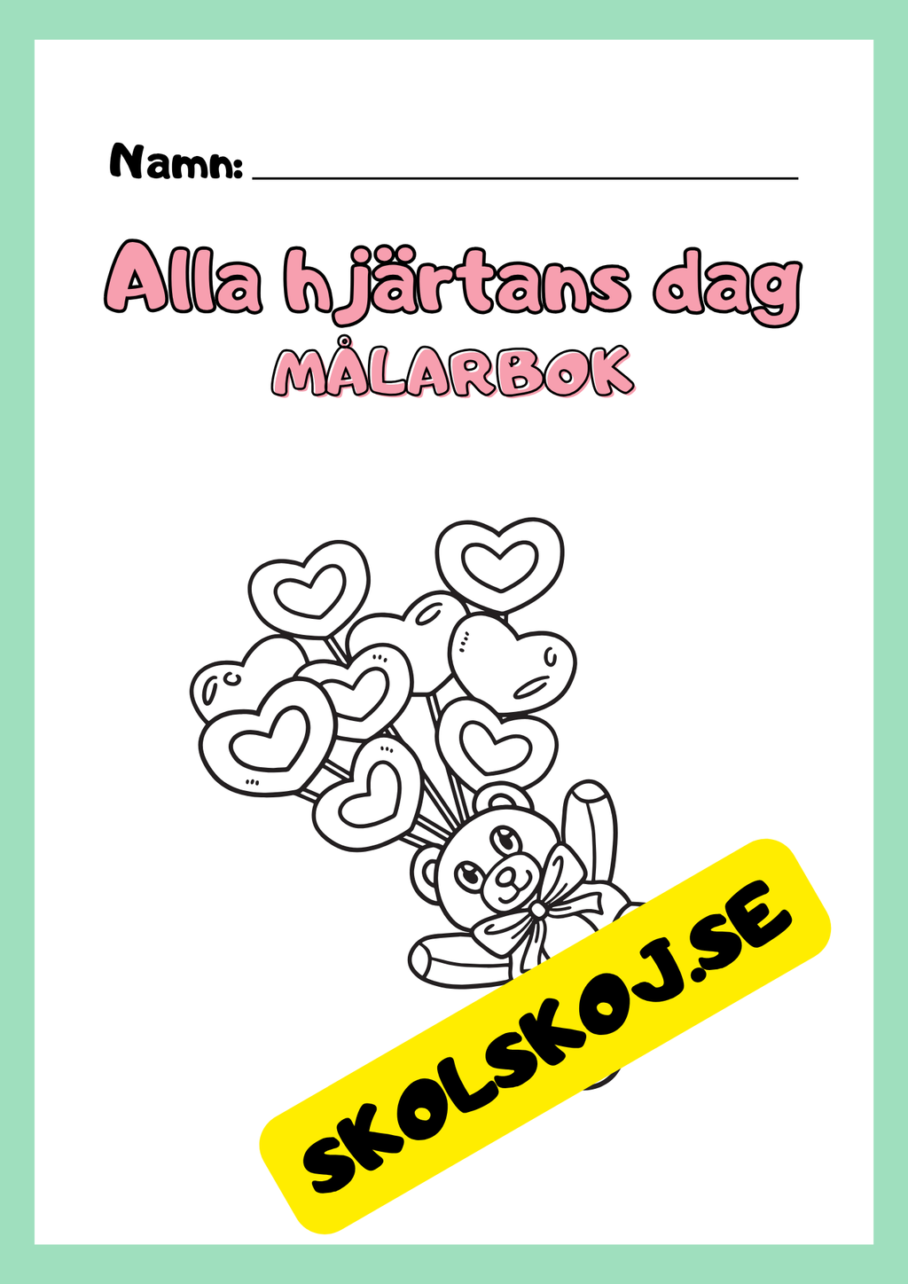 Alla hjärtans dag målarbok