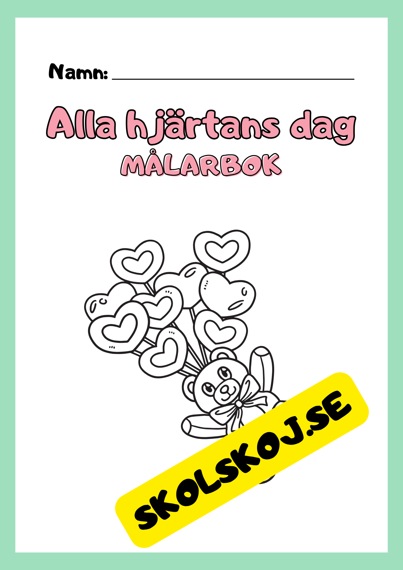 Alla hjärtans dag målarbok