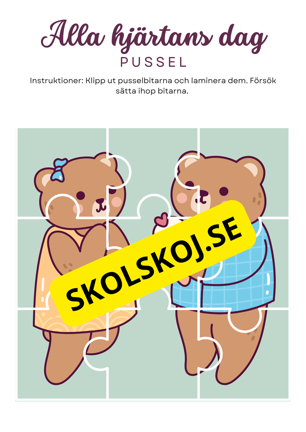Alla hjärtans dag - Pussel