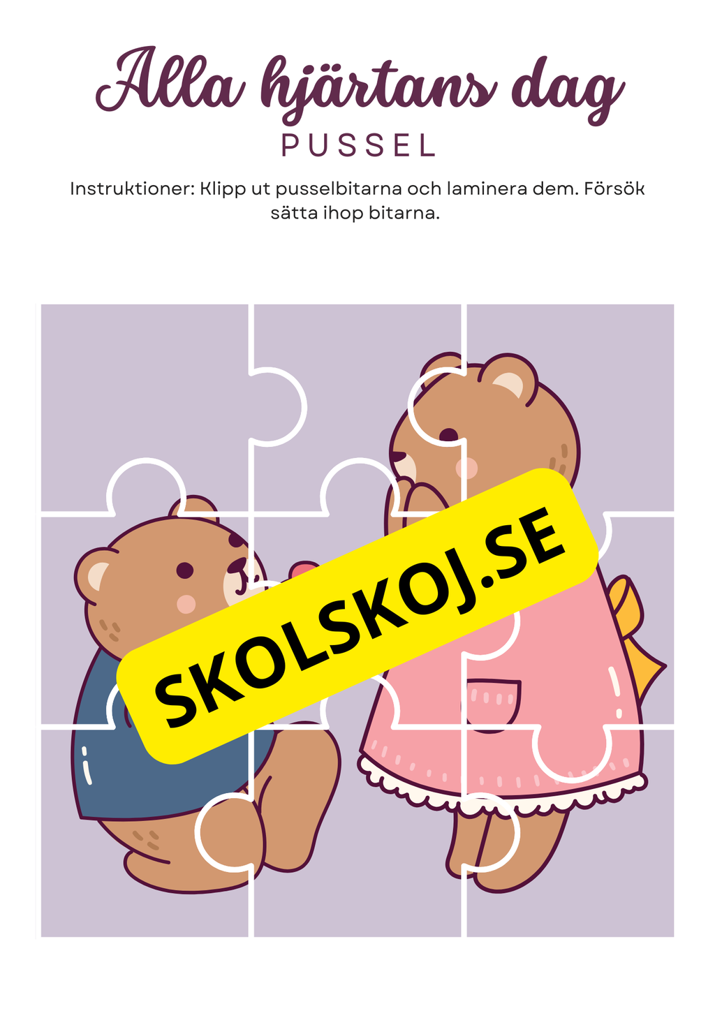 Alla hjärtans dag - Pussel