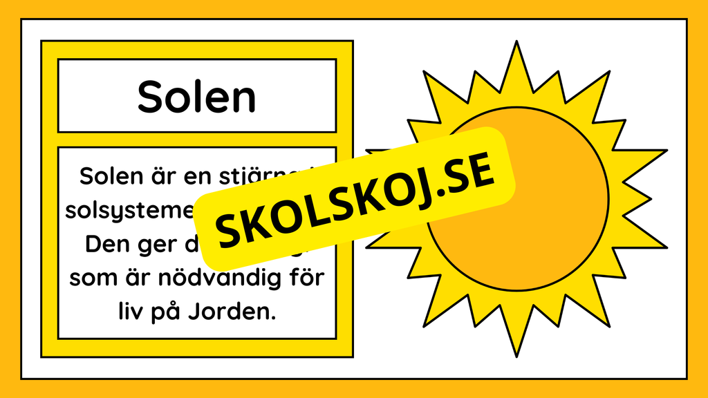 Allt om vårt solsystem - Kort fakta + frågor