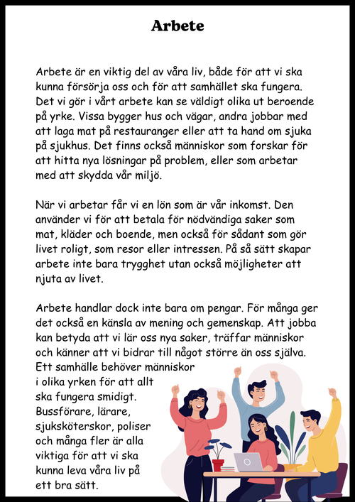Arbete, pengar och ekonomi - SO - Årskurs 4 - 6