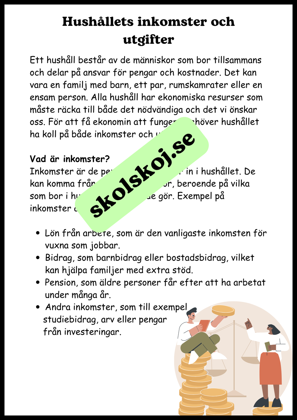 Arbete, pengar och ekonomi - SO - Årskurs 4 - 6