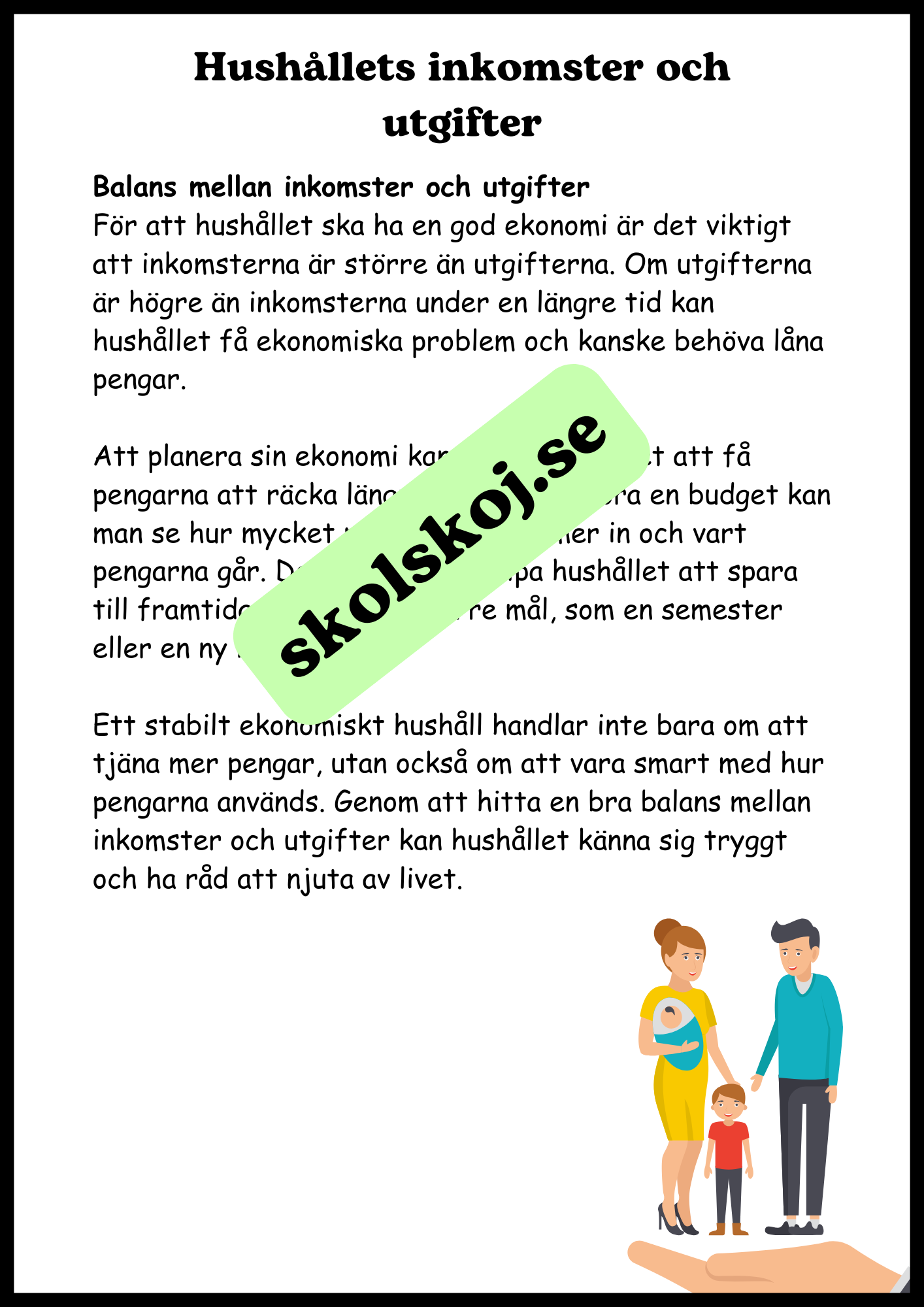 Arbete, pengar och ekonomi - SO - Årskurs 4 - 6