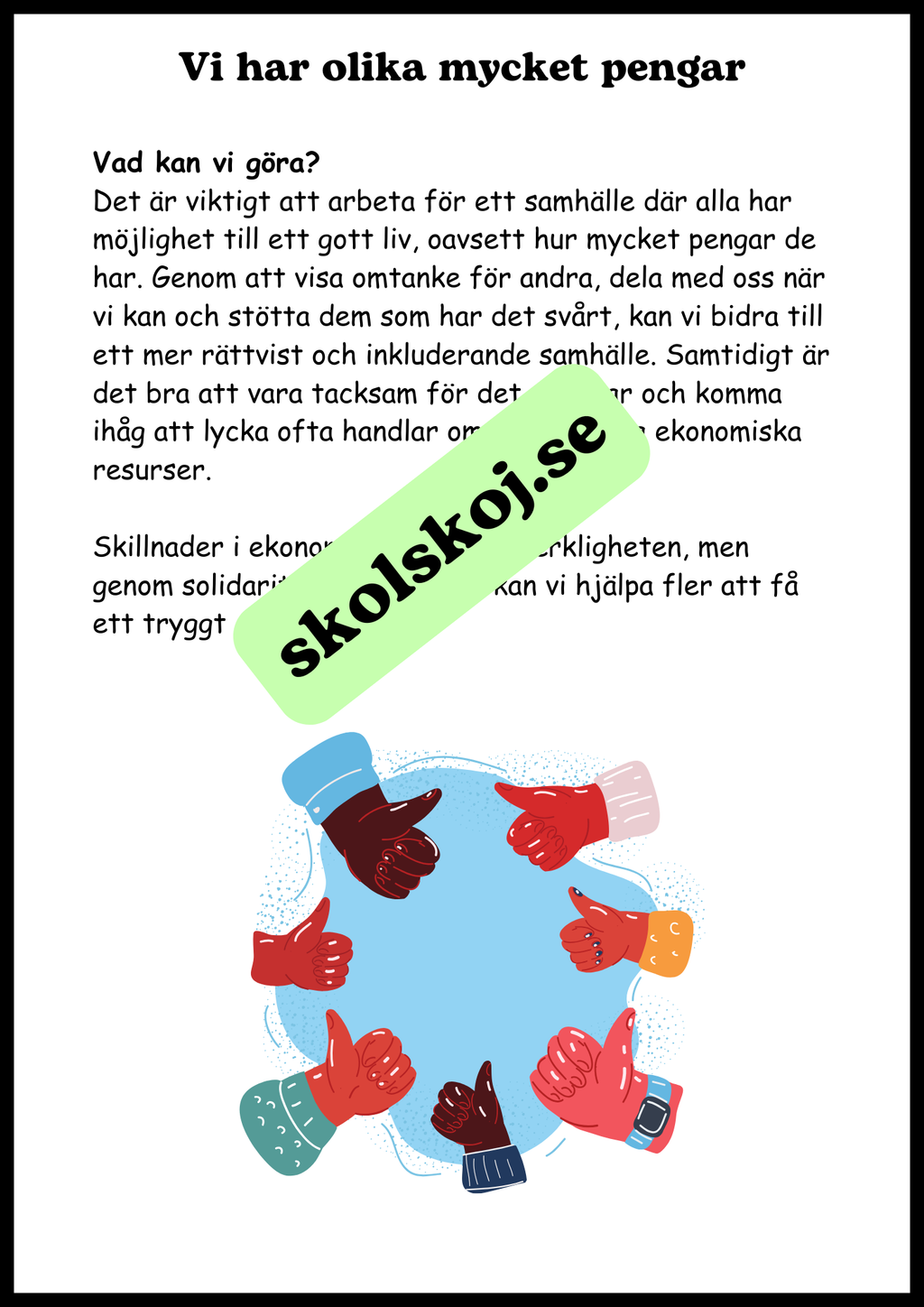 Arbete, pengar och ekonomi - SO - Årskurs 4 - 6
