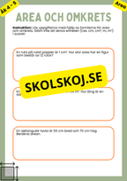 Area och omkrets - Årskurs 4 - 5