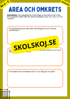 Area och omkrets - Årskurs 4 - 5