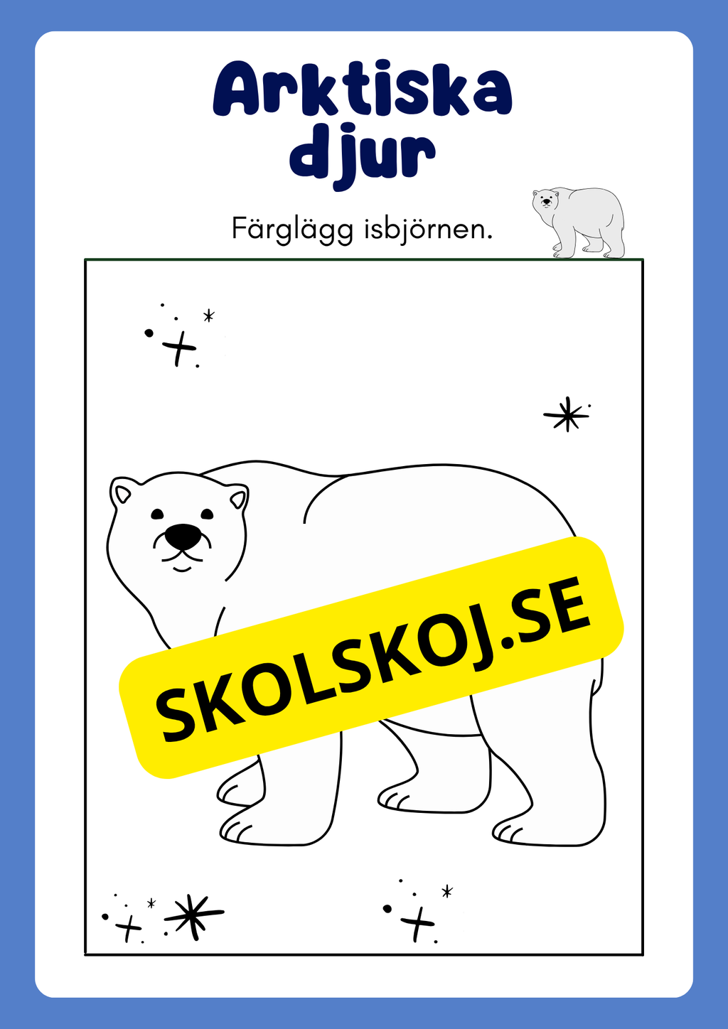 Arktiska djur - Målarbok