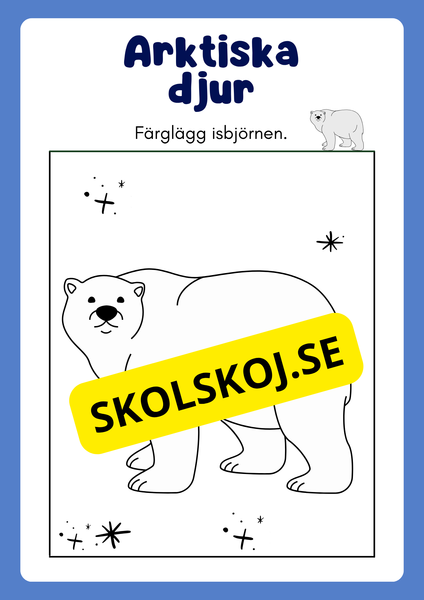 Arktiska djur - Målarbok