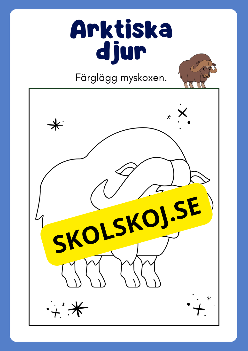 Arktiska djur - Målarbok