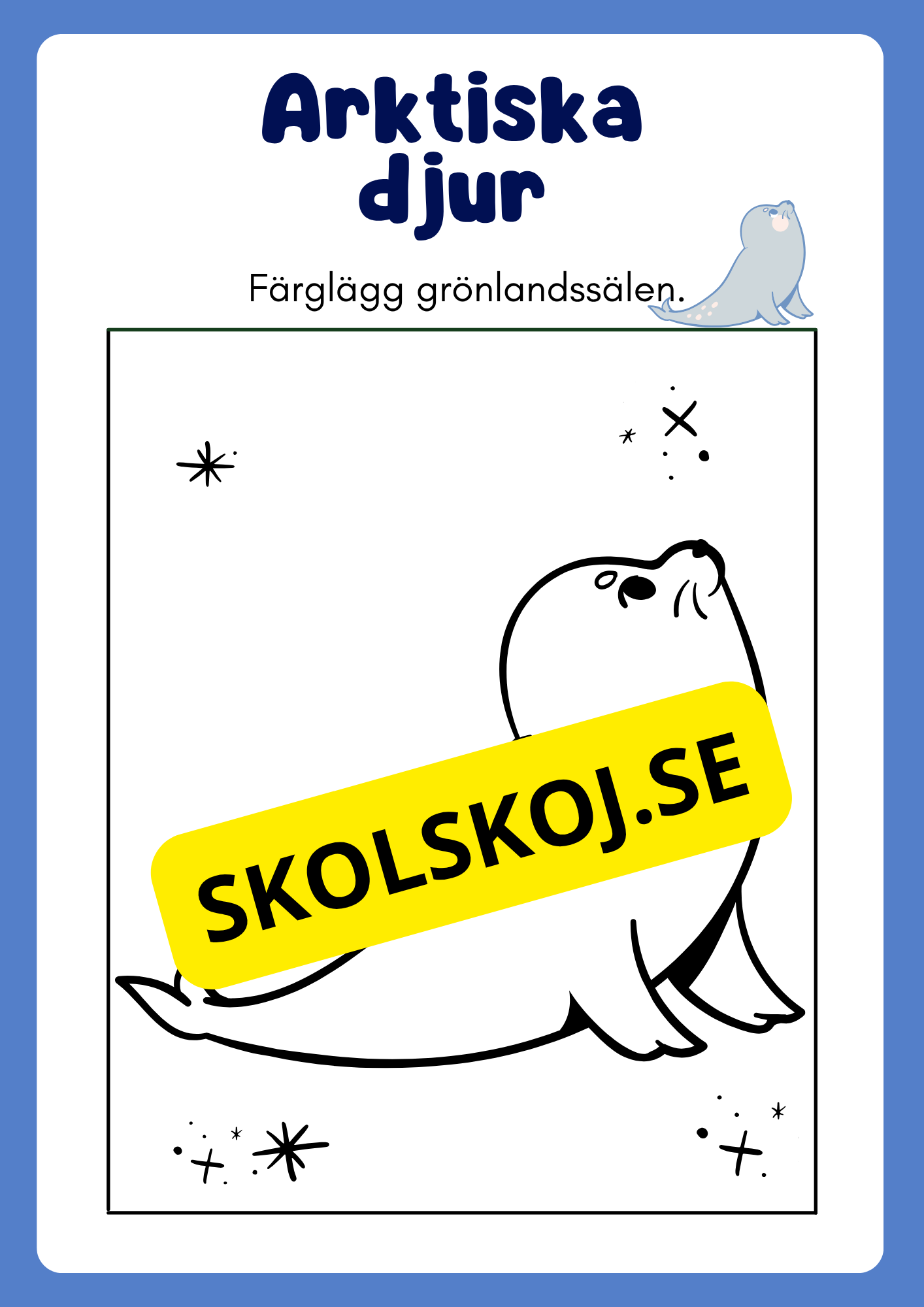 Arktiska djur - Målarbok