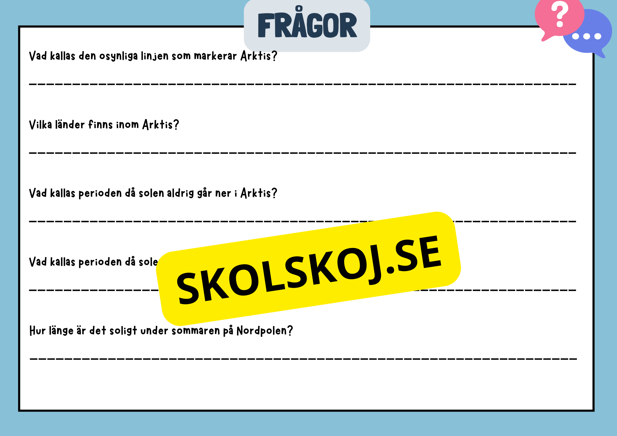 Arktiska regionen - Fakta och frågor - Årskurs 3 - 6